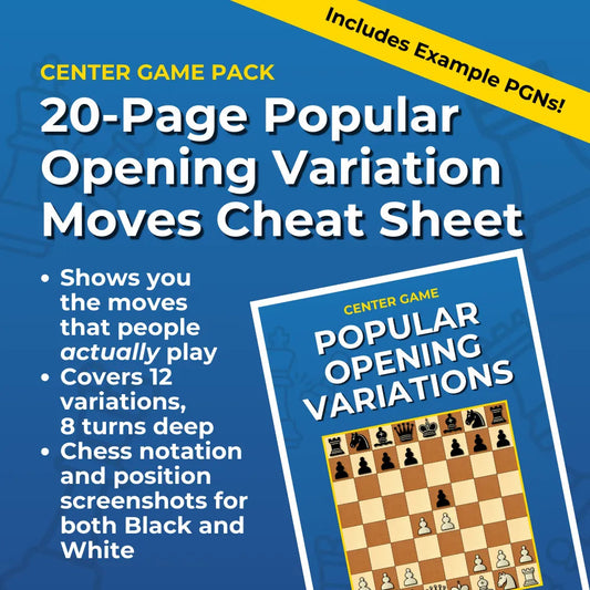 Center Game - Complete Chess Opening Toolkit | Opening Guides and Puzzles Chess Cheat Sheets