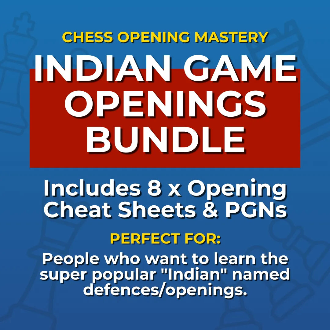 Master Indian Game Chess Openings: 8 Indian Game Openings Cheat Sheets Bundle