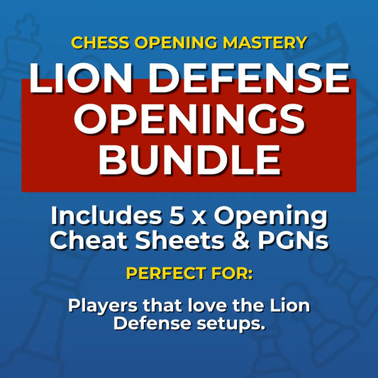 Master Lion Defense Chess Openings: 5 Lion Defense Openings Cheat Sheets Bundle Chess Cheat Sheets