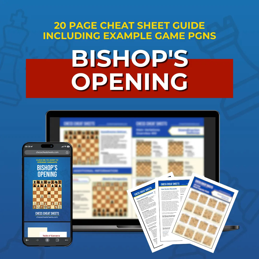 Bishop's Opening - Chess Opening Cheat Sheet | Interactive And Printable Chess Opening Guide Chess Cheat Sheets