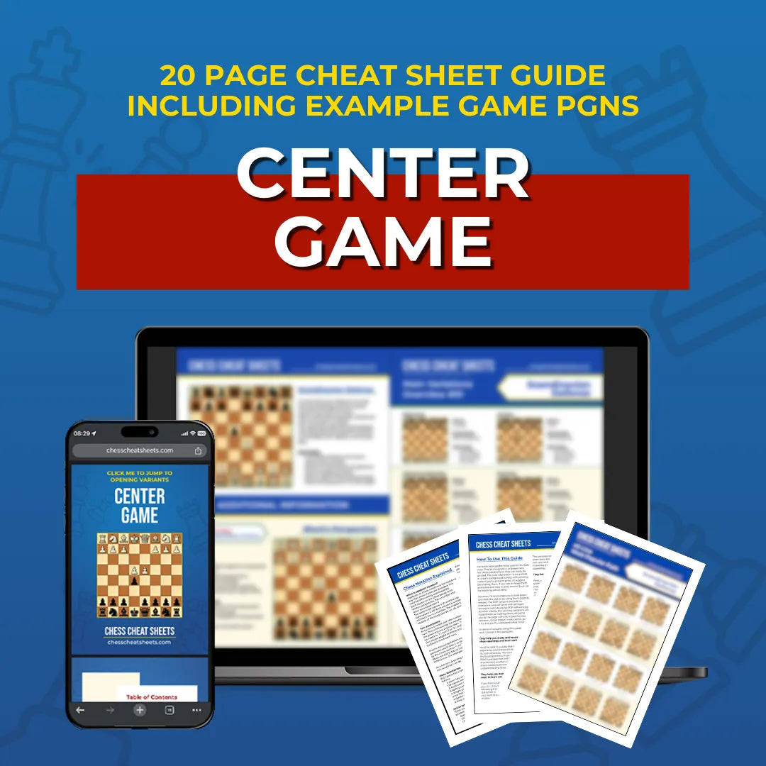Center Game - Chess Opening Cheat Sheet | Interactive And Printable Chess Opening Guide Chess Cheat Sheets