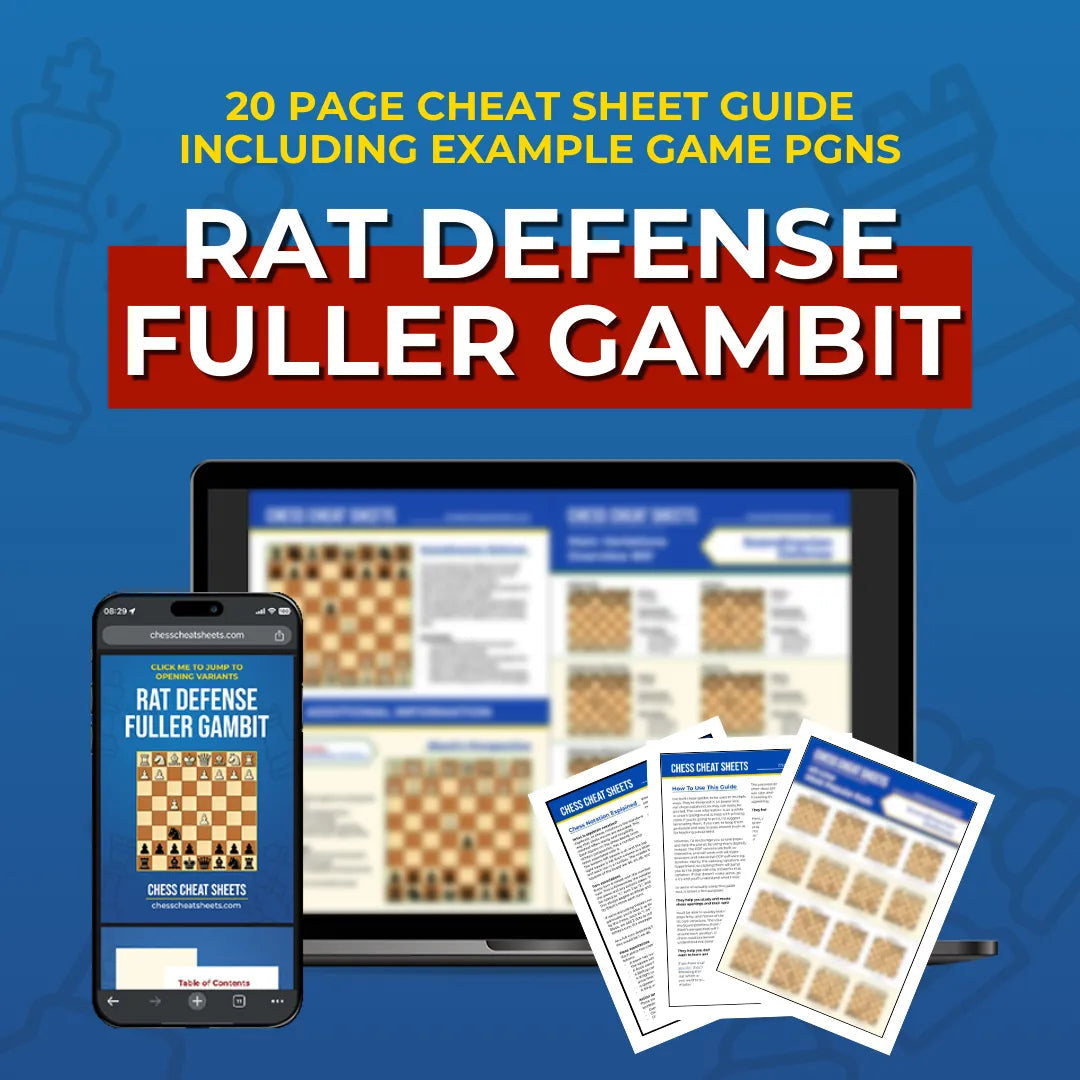 Rat Defense: Fuller Gambit - Chess Opening Cheat Sheet | Interactive And Printable Chess Opening Guide Chess Cheat Sheets
