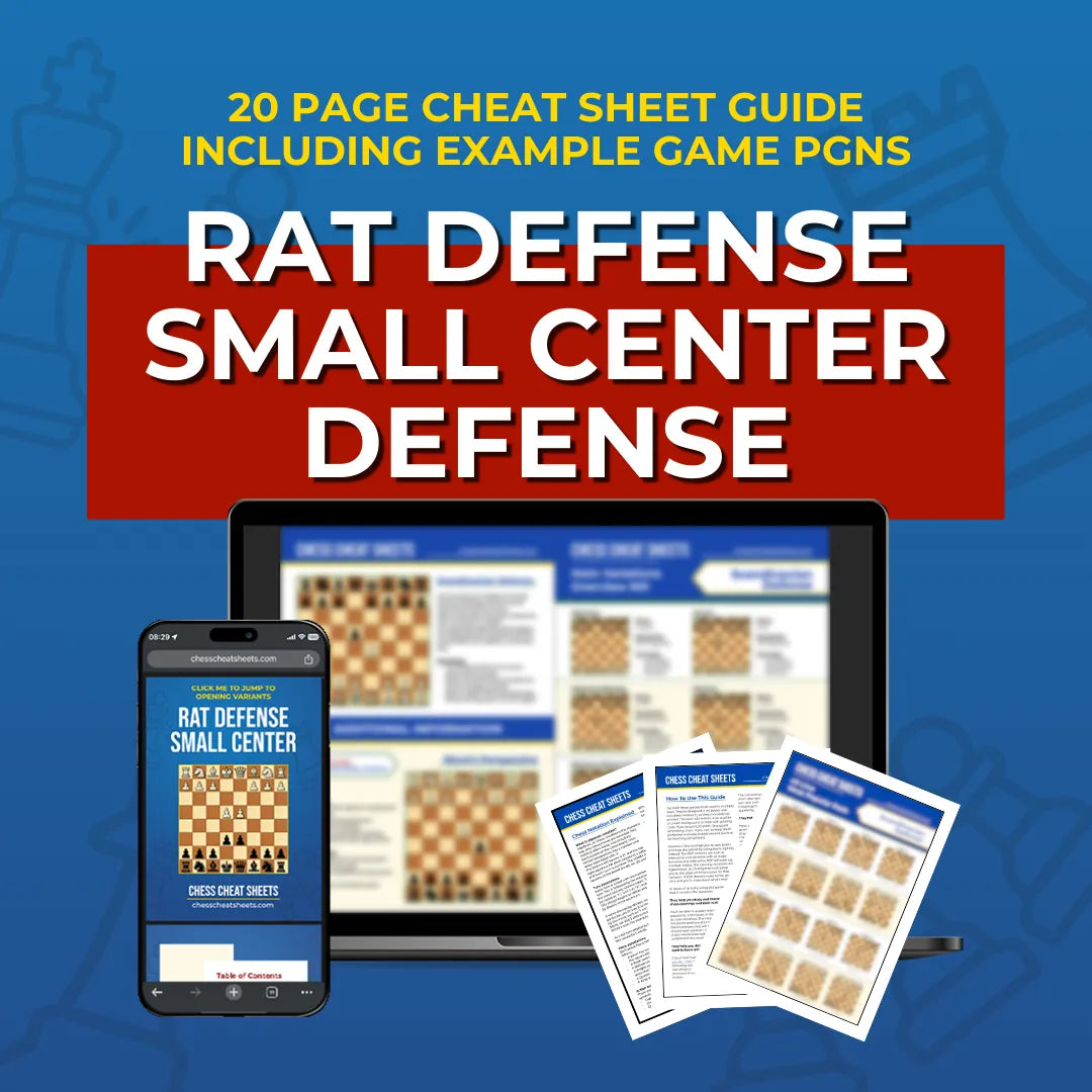 Rat Defense: Small Center Defense - Chess Opening Cheat Sheet | Interactive And Printable Chess Opening Guide Chess Cheat Sheets