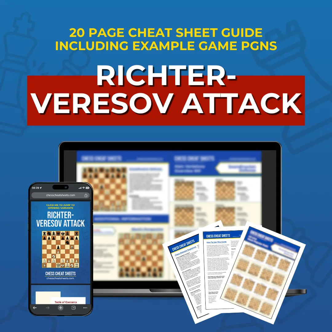 Richter-Veresov Attack - Chess Opening Cheat Sheet | Interactive And Printable Chess Opening Guide Chess Cheat Sheets