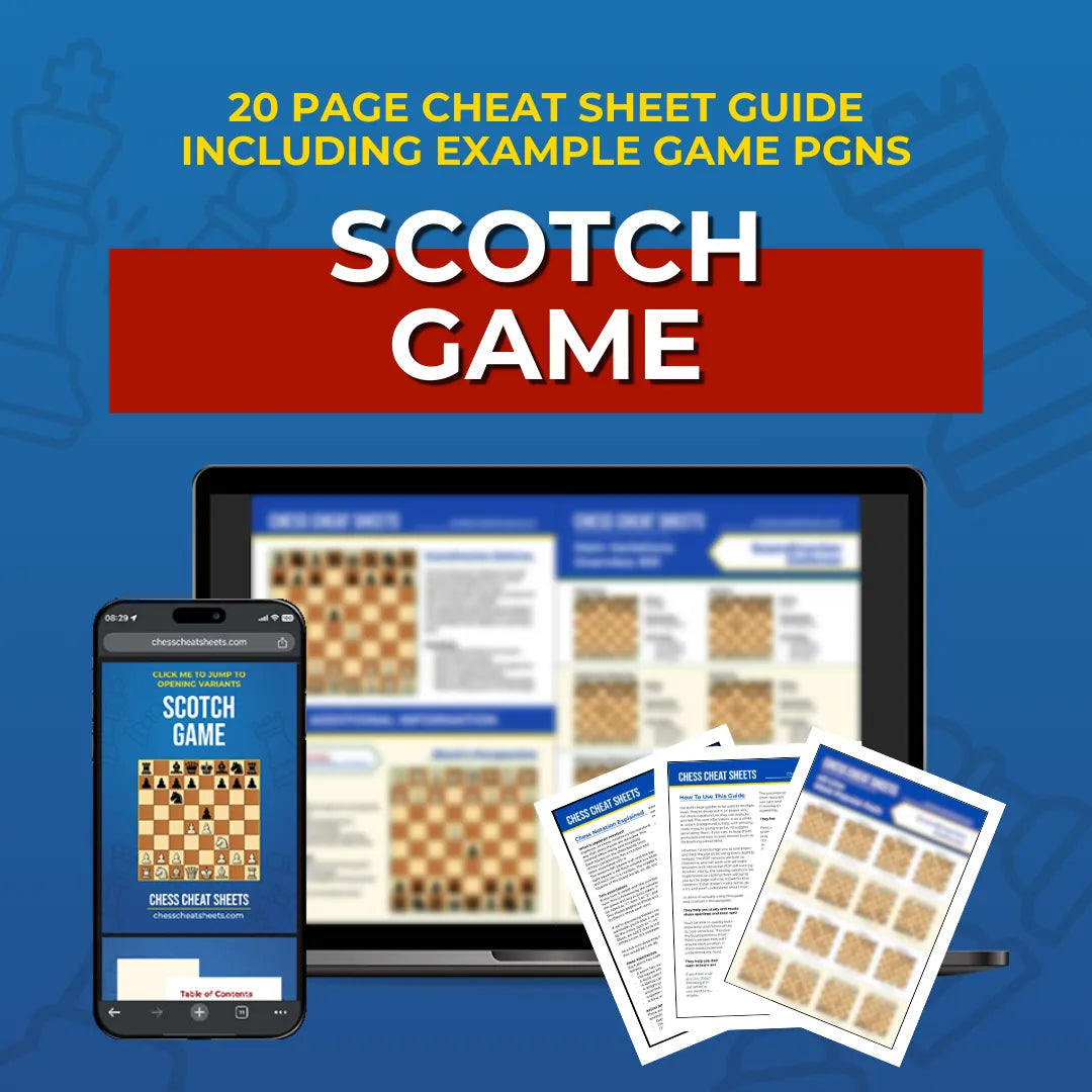 Scotch Game - Chess Opening Cheat Sheet | Interactive And Printable Chess Opening Guide Chess Cheat Sheets