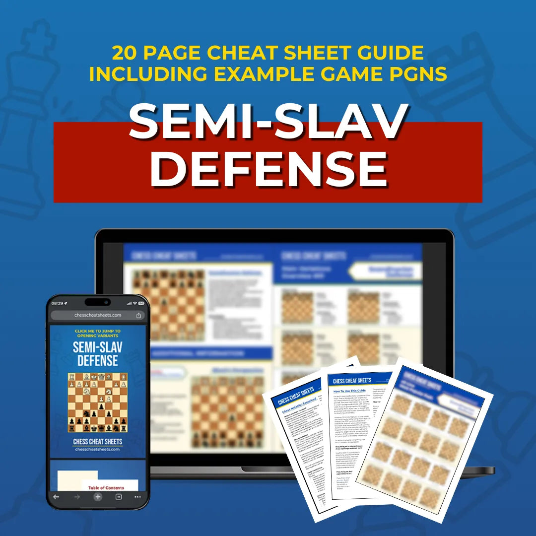 Semi-Slav Defense - Chess Opening Cheat Sheet | Interactive And Printable Chess Opening Guide Chess Cheat Sheets