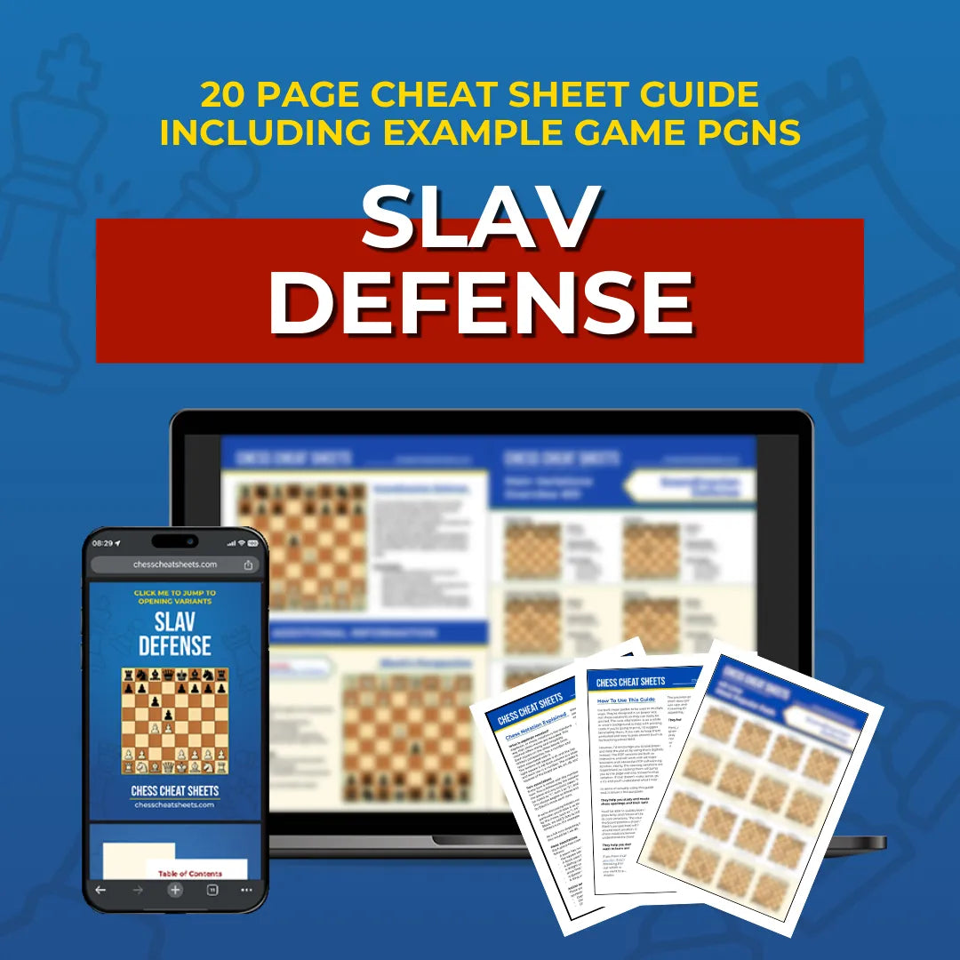Slav Defense - Chess Opening Cheat Sheet | Interactive And Printable Chess Opening Guide Chess Cheat Sheets