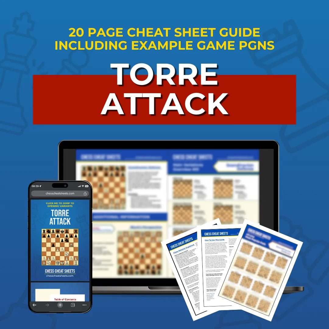 Torre Attack - Chess Opening Cheat Sheet | Interactive And Printable Chess Opening Guide Chess Cheat Sheets