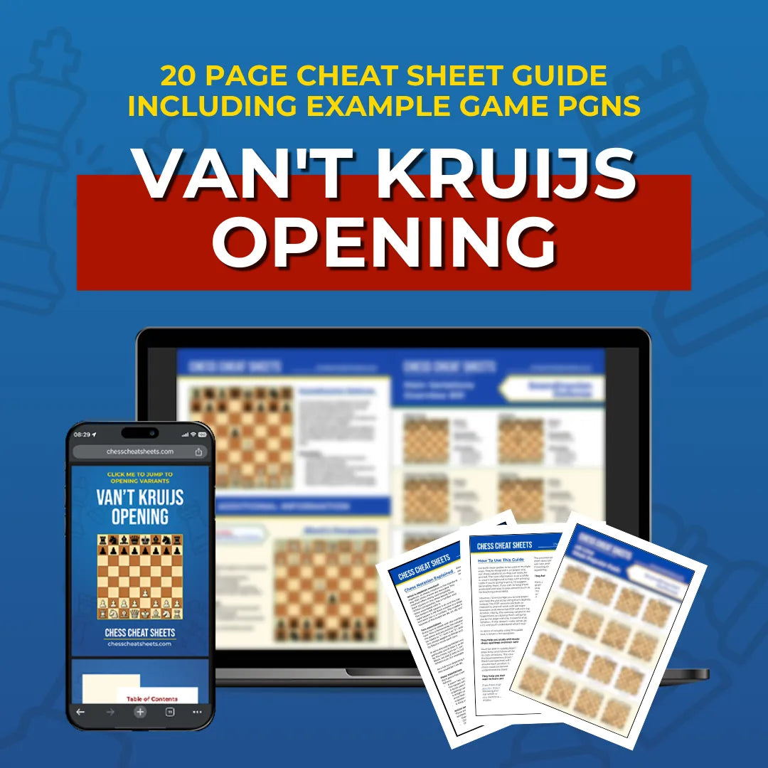 Van't Kruijs Opening - Chess Opening Cheat Sheet | Interactive And Printable Chess Opening Guide Chess Cheat Sheets