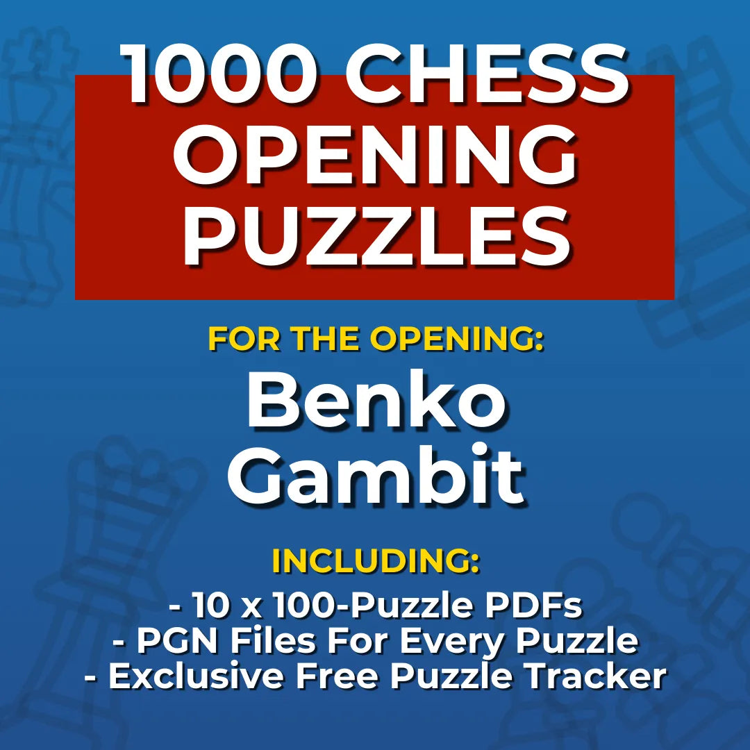 1000 Benko Gambit Puzzles - Visual PDF Chess Opening Puzzles For The Benko Gambit Chess Cheat Sheets