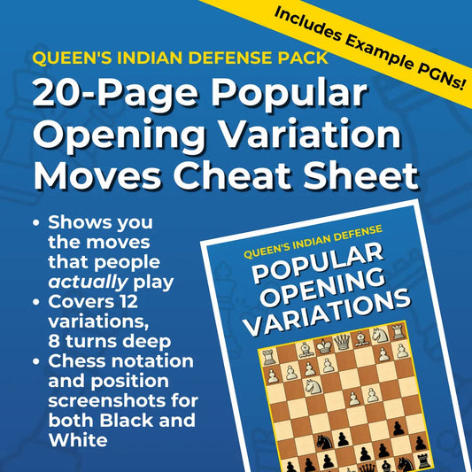 Queen's Indian Defense - Complete Chess Opening Toolkit | Opening Guides and Puzzles Chess Cheat Sheets