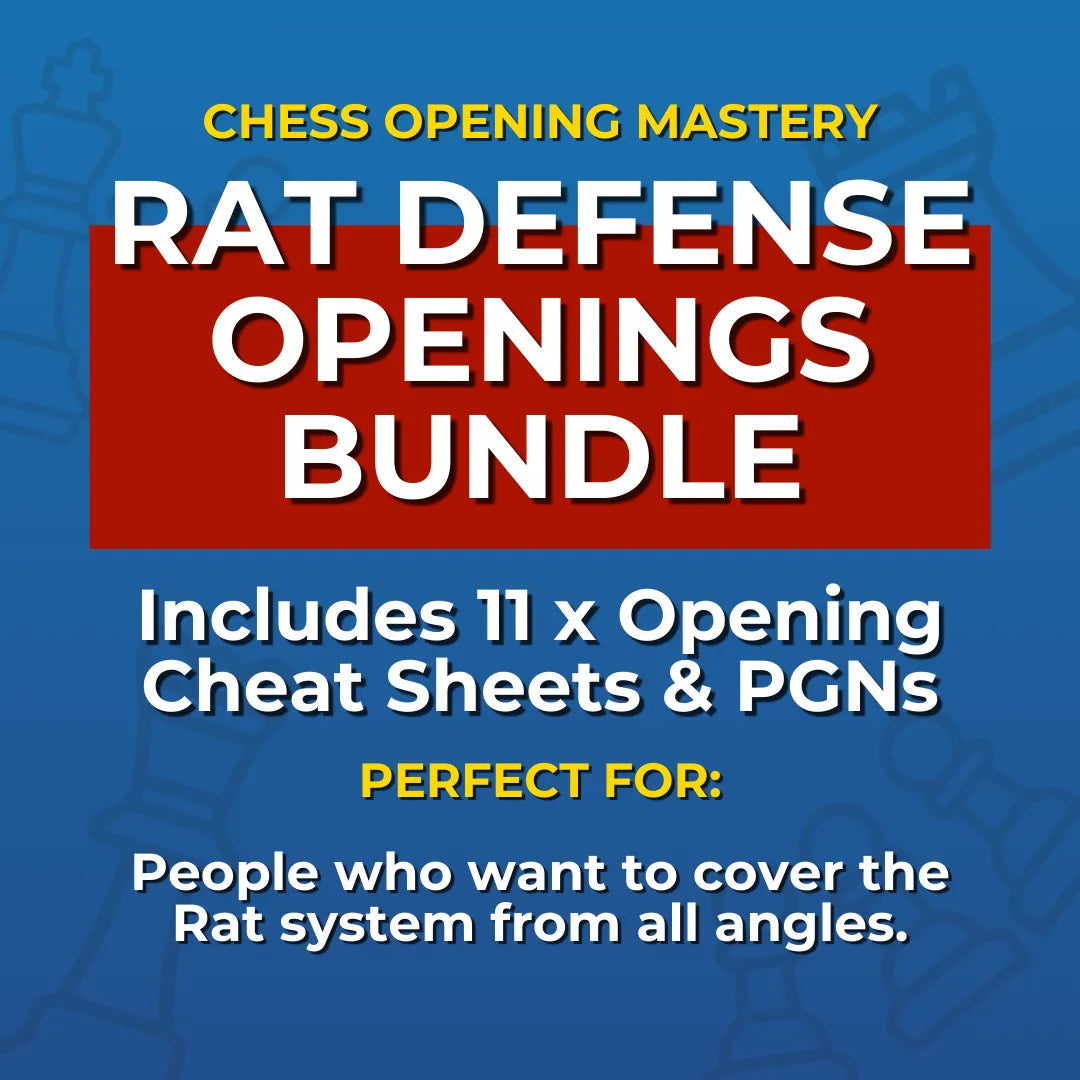 Master Rat Defense Chess Openings: 11 Rat Defense Openings Cheat Sheets Bundle Chess Cheat Sheets