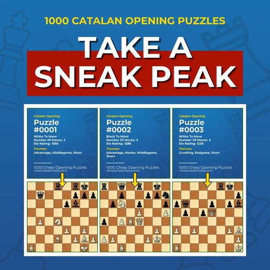 1000 Catalan Opening Puzzles - Visual PDF Chess Opening Puzzles For The Catalan Opening Chess Cheat Sheets