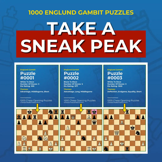 1000 Englund Gambit Puzzles - Visual PDF Chess Opening Puzzles For The Englund Gambit Chess Cheat Sheets