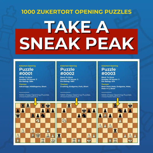 1000 Zukertort Opening Puzzles - Visual PDF Chess Opening Puzzles For The Zukertort Opening Chess Cheat Sheets