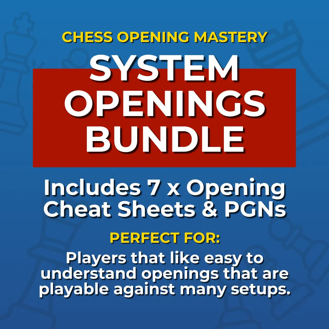 Master Chess System Openings: 7 System Openings Cheat Sheets Bundle