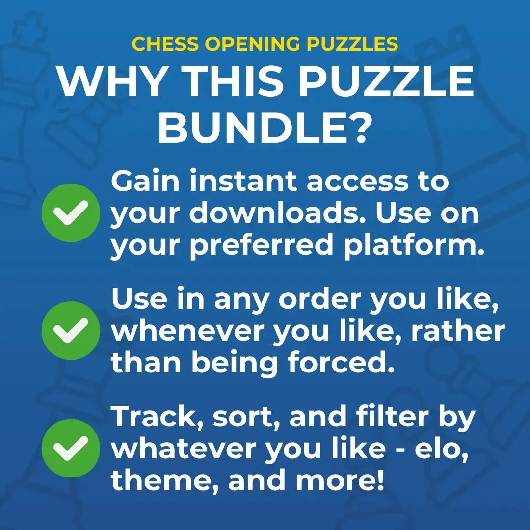 1.5 Million+ Chess Openings Puzzles Pack (Includes 79,000 as PDFs!) Chess Cheat Sheets