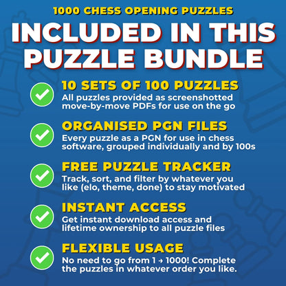 1000 Queen's Gambit Declined Puzzles - Visual PDF Chess Opening Puzzles For The Queen's Gambit Declined