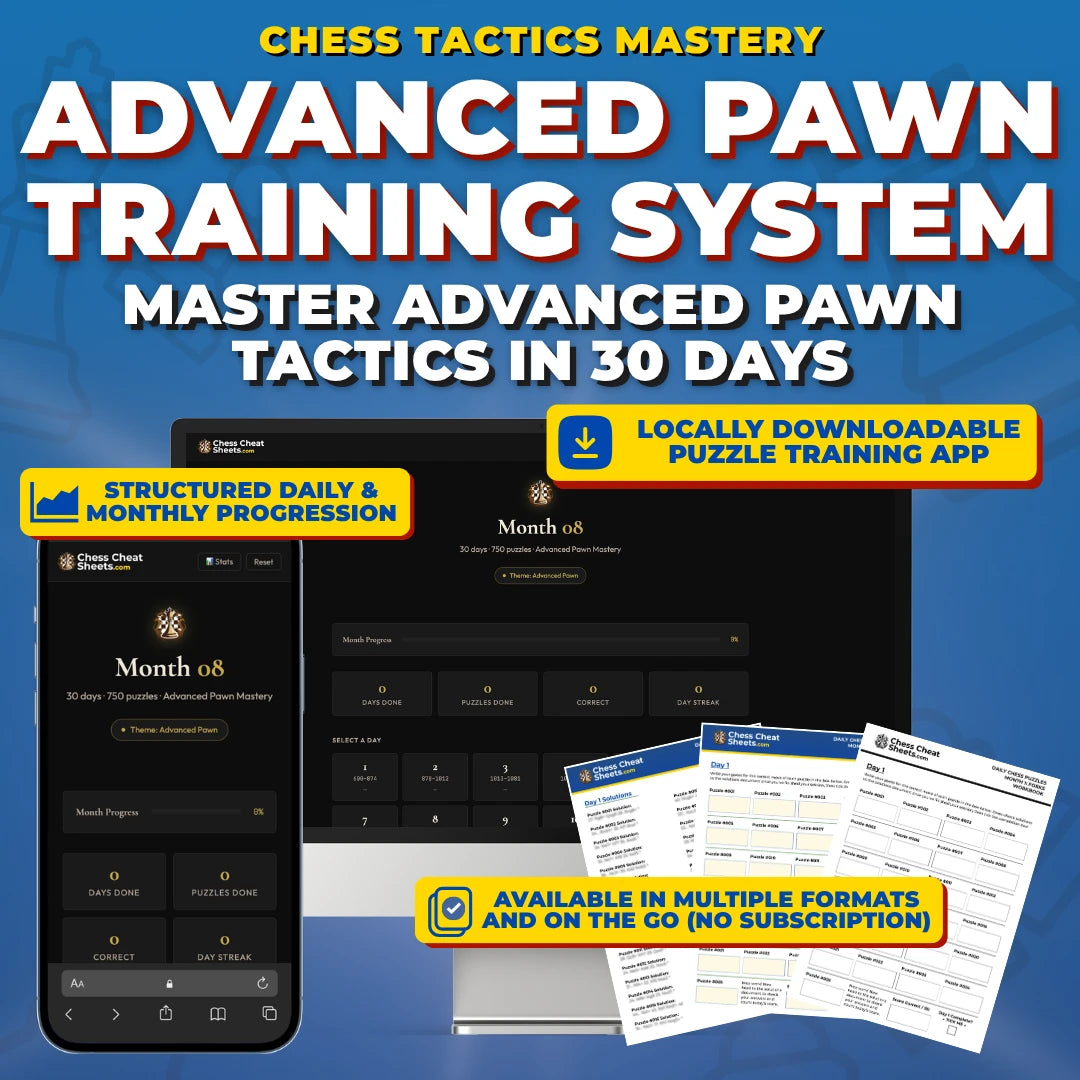 Advanced Pawn Tactics Mastery: The 30-Day Training System For Chess Improvement (Chess Tactics Mastery)
