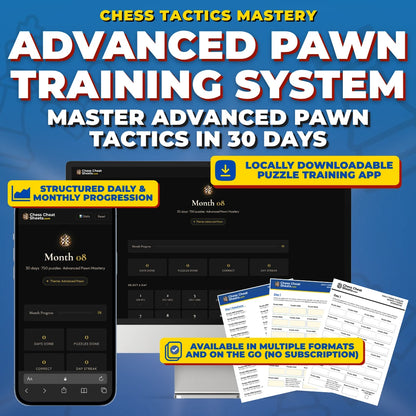 Advanced Pawn Tactics Mastery: The 30-Day Training System For Chess Improvement (Chess Tactics Mastery)