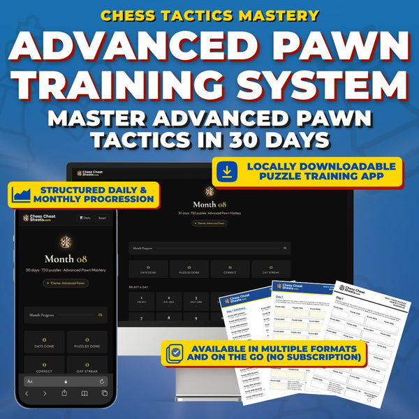 Advanced Pawn Tactics Mastery: The 30-Day Training System For Chess Improvement (Chess Tactics Mastery)