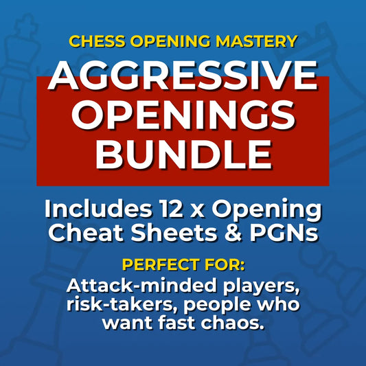Master Aggressive Chess Openings: 12 Aggressive Openings Cheat Sheets Bundle