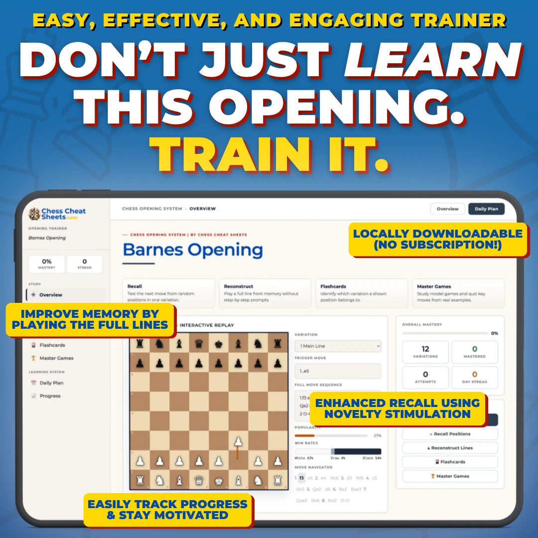 Barnes Opening Interactive Chess Opening Variations Trainer