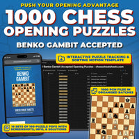 1000 Benko Gambit Accepted Puzzles - Visual PDF Chess Opening Puzzles For The Benko Gambit Accepted