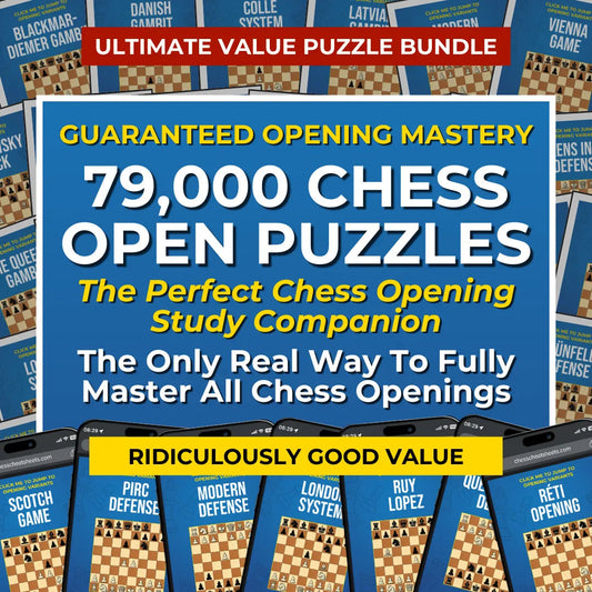 79,000 Chess Opening Puzzles - The Ultimate Chess Puzzle Bundle Chess Cheat Sheets