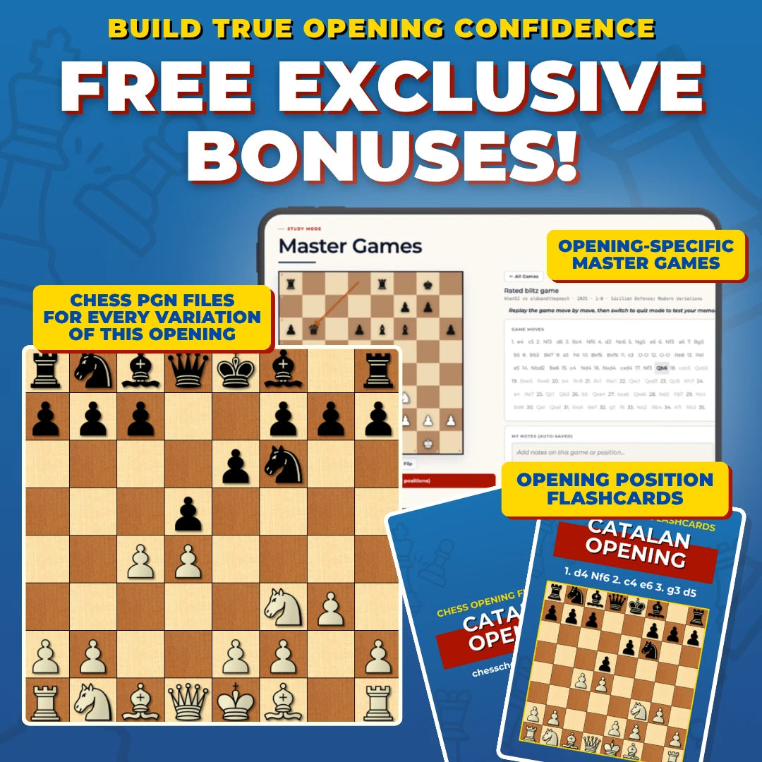 Catalan Opening Free Bonuses - Master Games, Flashcards, and PGNs