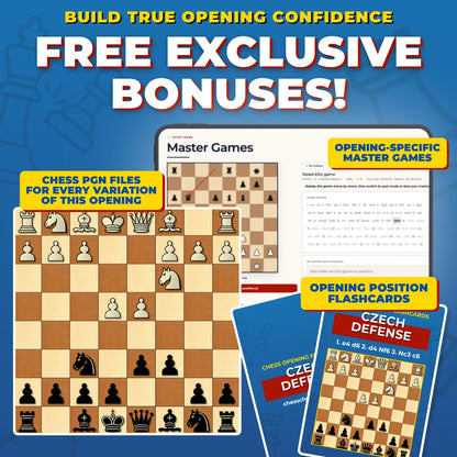 Czech Defense Free Bonuses - Master Games, Flashcards, and PGNs