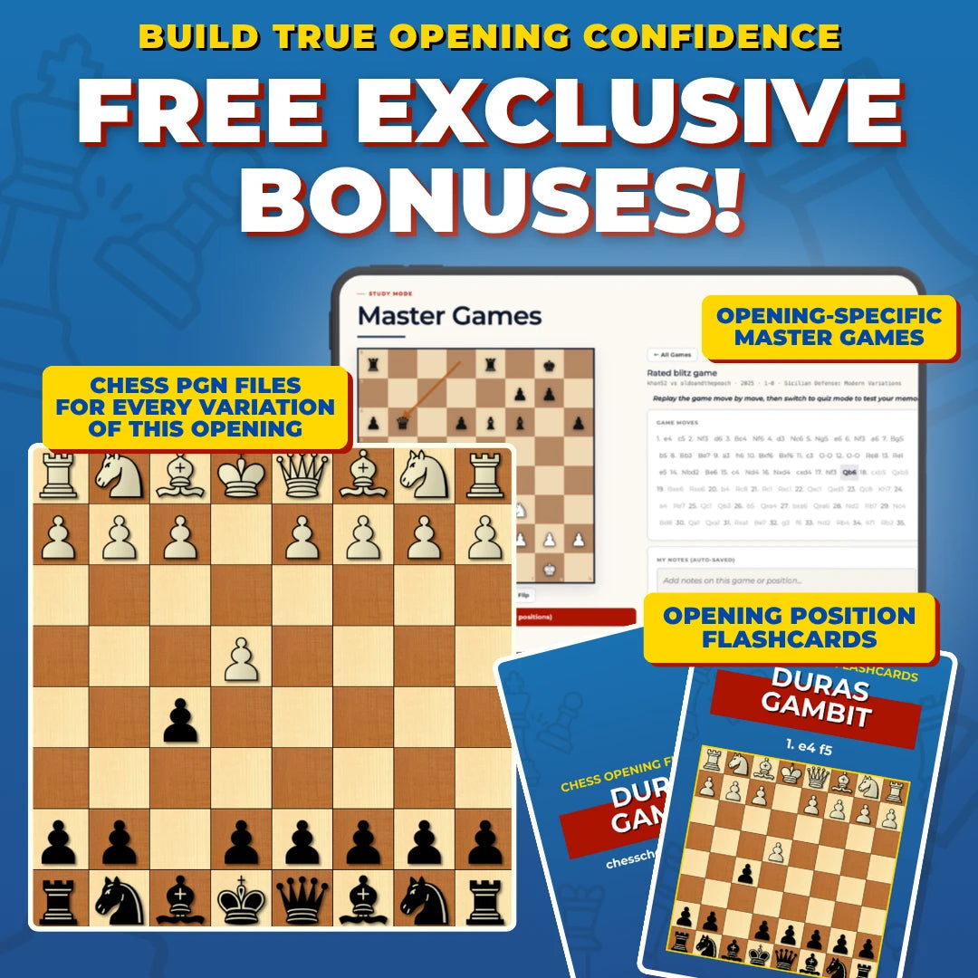 Duras Gambit Free Bonuses - Master Games, Flashcards, and PGNs