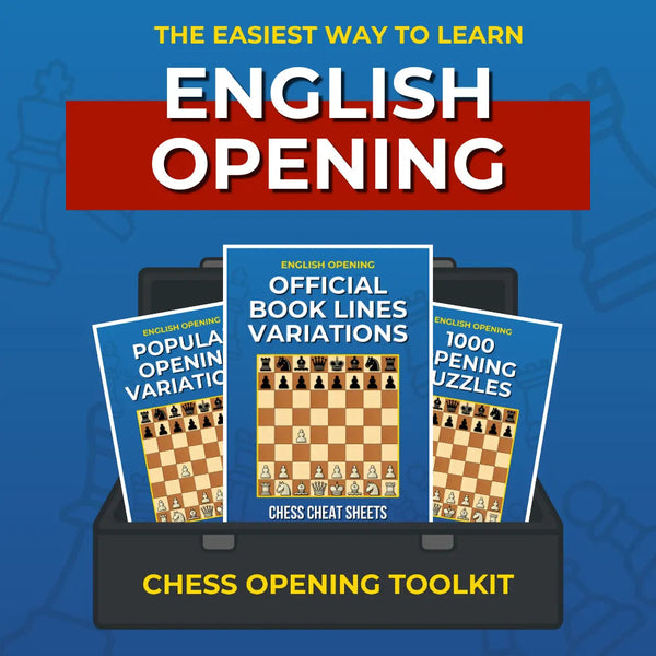 English Opening - Complete Chess Opening Toolkit | Opening Guides and Puzzles Chess Cheat Sheets