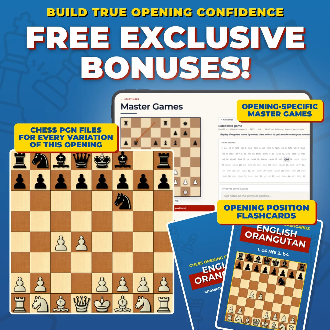 English Orangutan Free Bonuses - Master Games, Flashcards, and PGNs