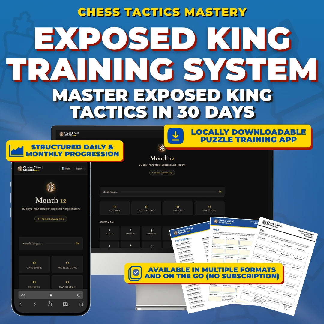 Exposed King Tactics Mastery: The 30-Day Training System For Chess Improvement (Chess Tactics Mastery)