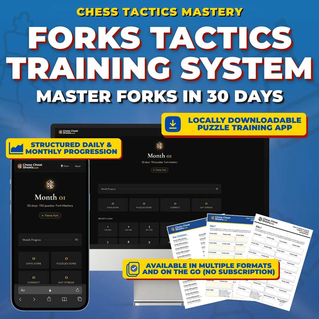 Fork Tactics Mastery: The 30-Day Training System For Chess Improvement (Chess Tactics Mastery)