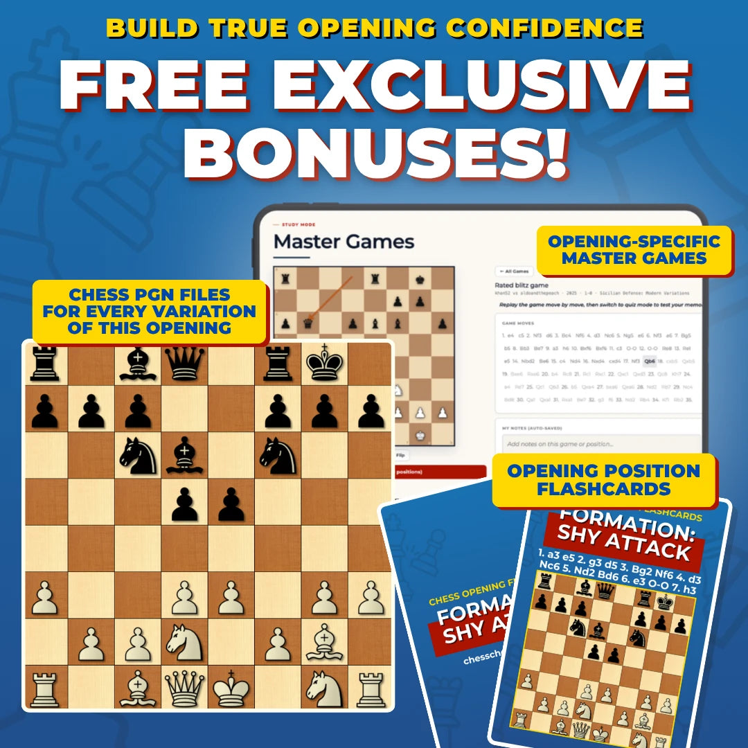Formation - Shy Attack Chess Opening Trainer & Learning System | Interactive And Printable Chess Opening Guide With Cheat Sheets