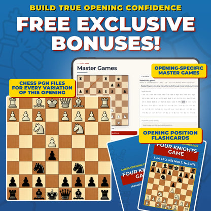 Four Knights Game Free Bonuses - Master Games, Flashcards, and PGNs