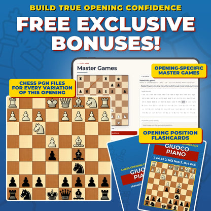Giuoco Piano Free Bonuses - Master Games, Flashcards, and PGNs