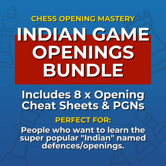 Master Indian Game Chess Openings: 8 Indian Game Openings Cheat Sheets Bundle
