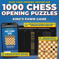 1000 King's Pawn Game Puzzles - Visual PDF Chess Opening Puzzles For The King's Pawn Game
