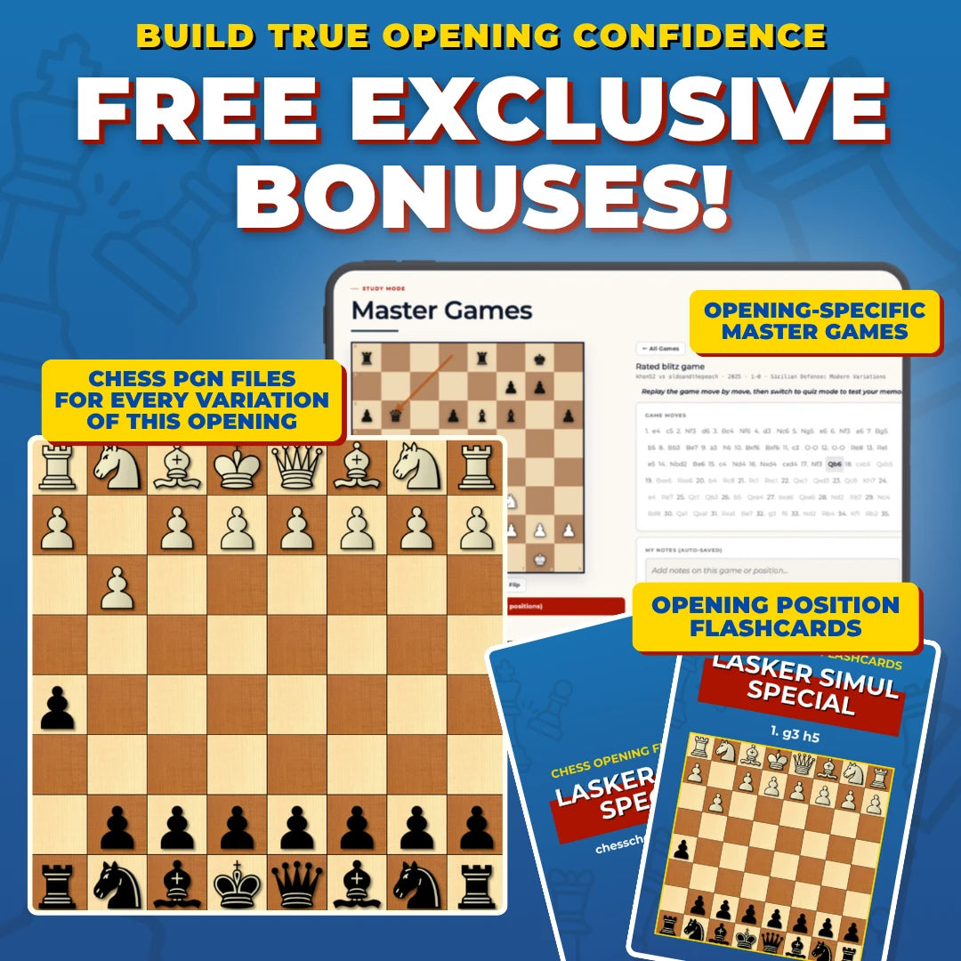 Lasker Simul Special Free Bonuses - Master Games, Flashcards, and PGNs
