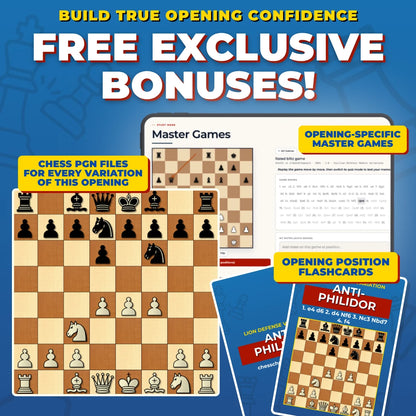 Lion Defense - Anti-Philidor Chess Opening Trainer & Learning System | Interactive And Printable Chess Opening Guide With Cheat Sheets