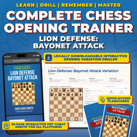 Lion Defense - Bayonet Attack Chess Opening Trainer & Learning System | Interactive And Printable Chess Opening Guide With Cheat Sheets