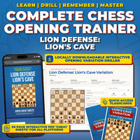 Lion Defense - Lion's Cave Chess Opening Trainer & Learning System | Interactive And Printable Chess Opening Guide With Cheat Sheets