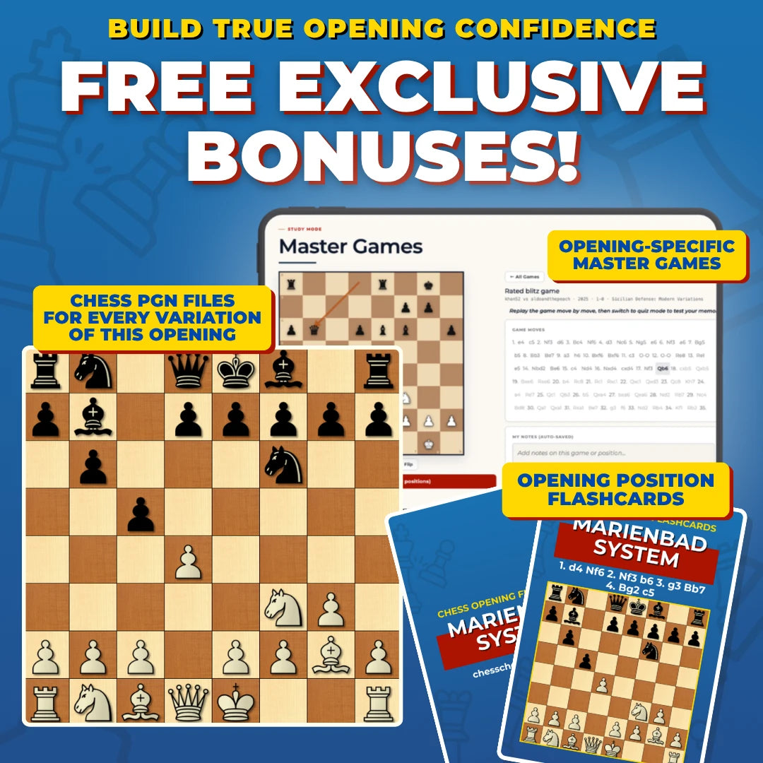 Marienbad System Free Bonuses - Master Games, Flashcards, and PGNs
