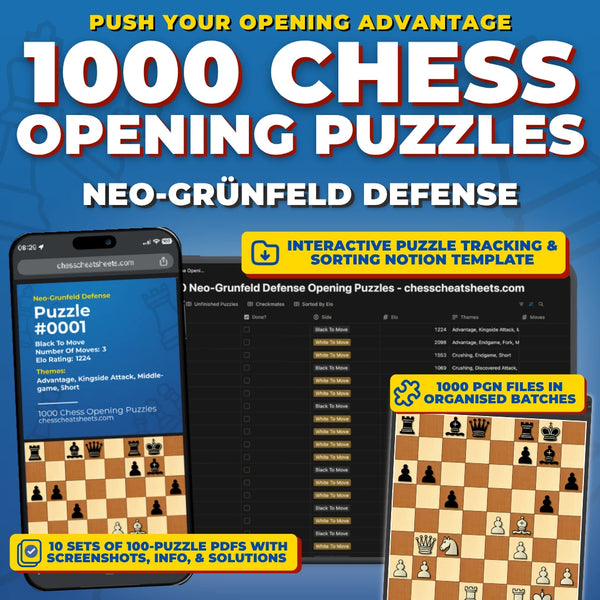 1000 Neo-Grünfeld Defense Puzzles - Visual PDF Chess Opening Puzzles For The Neo-Grünfeld Defense