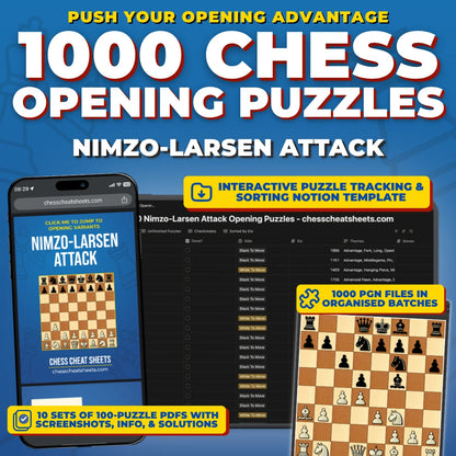 1000 Nimzo-Larsen Attack Puzzles - Visual PDF Chess Opening Puzzles For The Nimzo-Larsen Attack