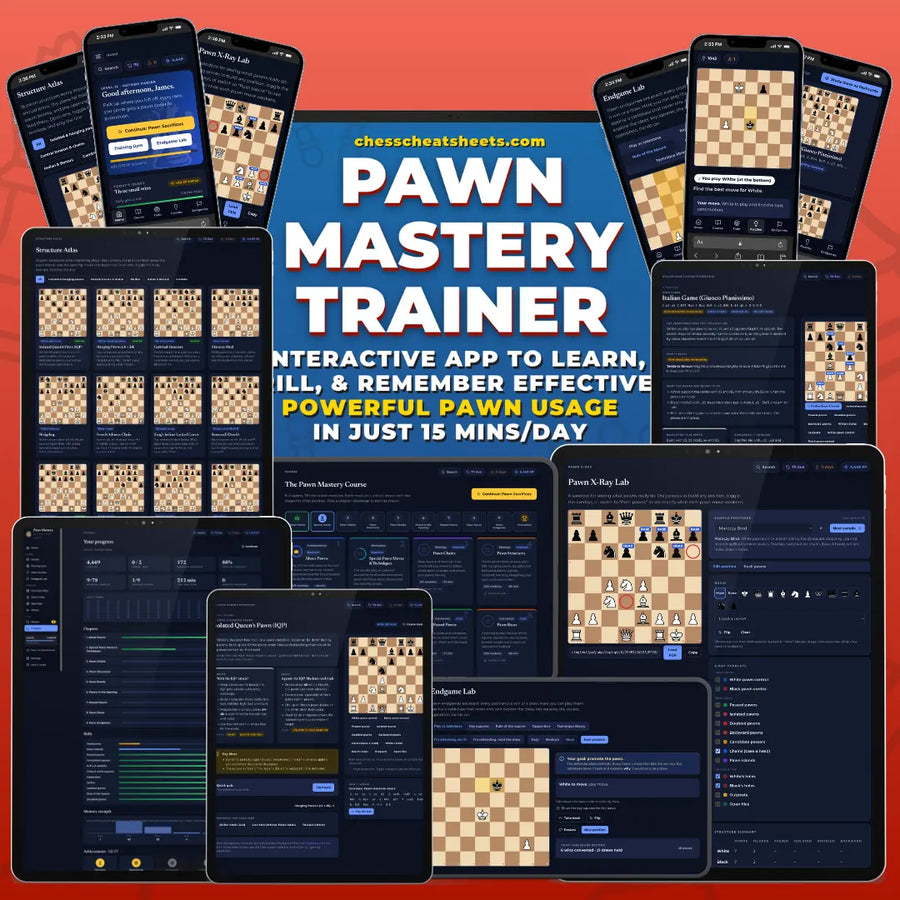 Pawn Mastery Trainer: Interactive Chess Pawn Course, 2,010 Puzzles & Endgame Lab