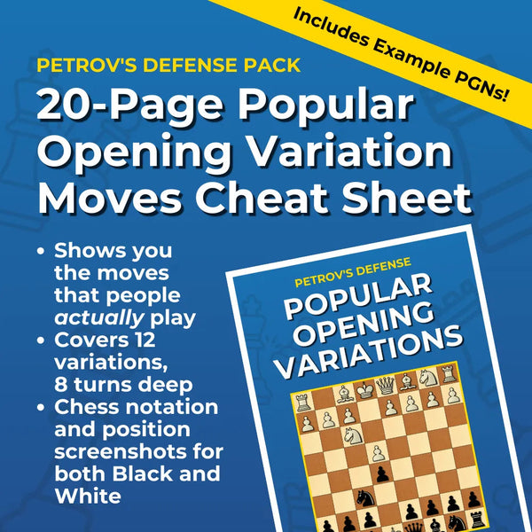 Petrov's Defense - Complete Chess Opening Toolkit | Opening Guides and Puzzles Chess Cheat Sheets